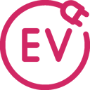 Icon of an EV logo.