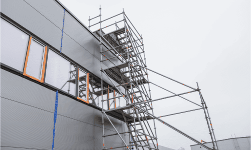 Aluminium scaffolding tower.