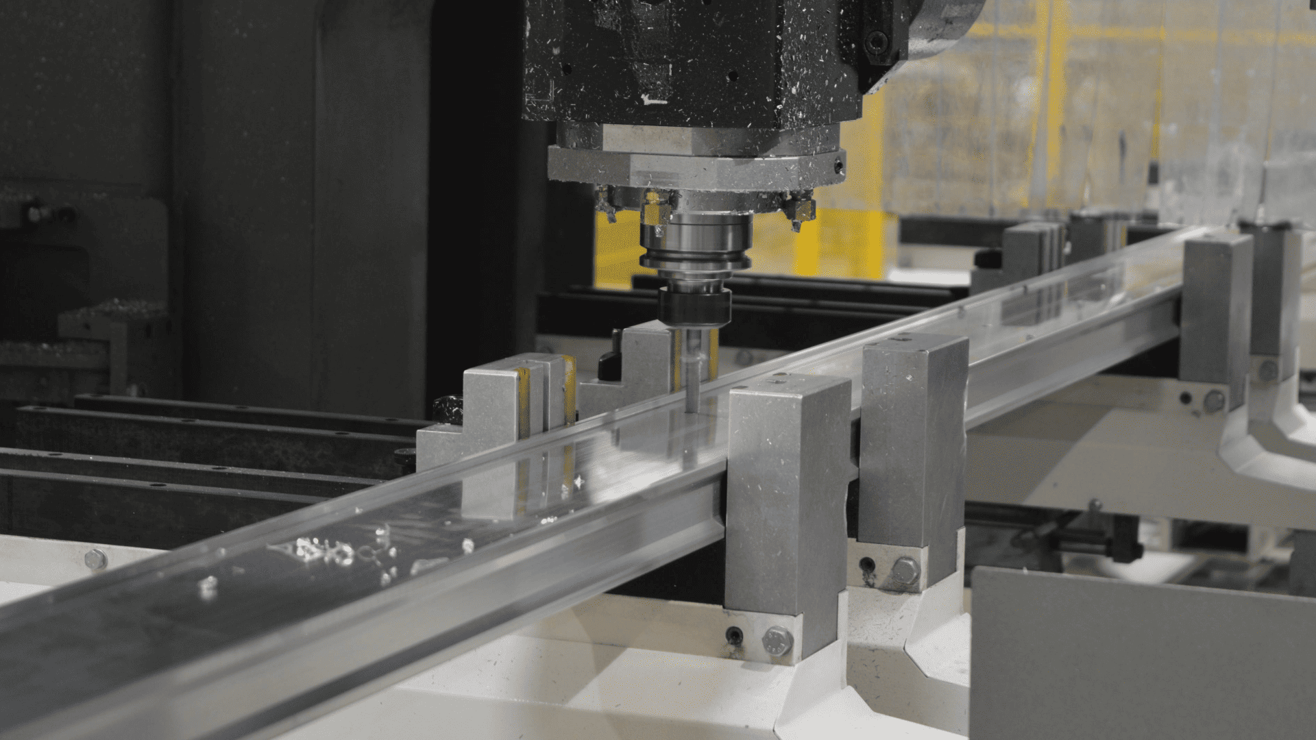 Drilling on aluminium profile