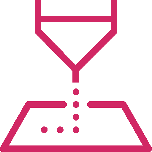 Plastic extrusion in hopper.